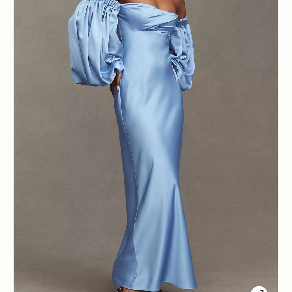 Elegant Blue Off-Shoulder Dress
